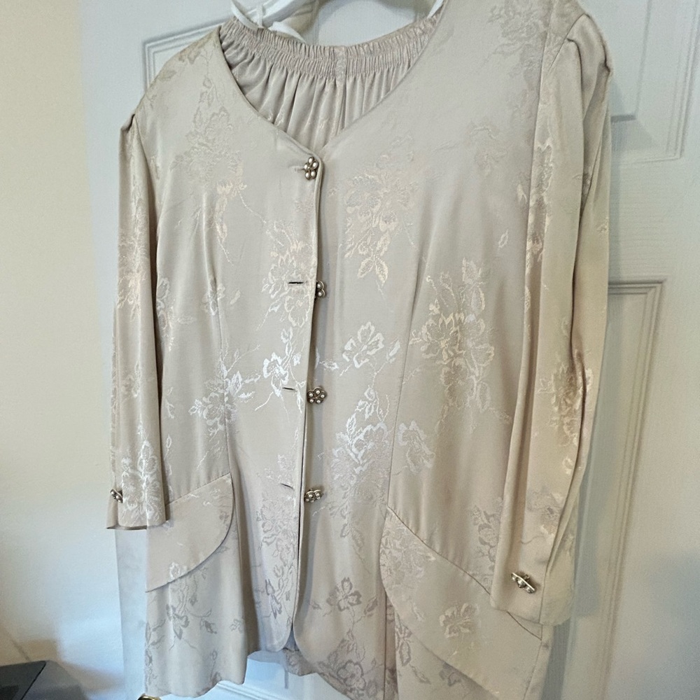 Long sleeve Tan Sunday 2 piece skirt set